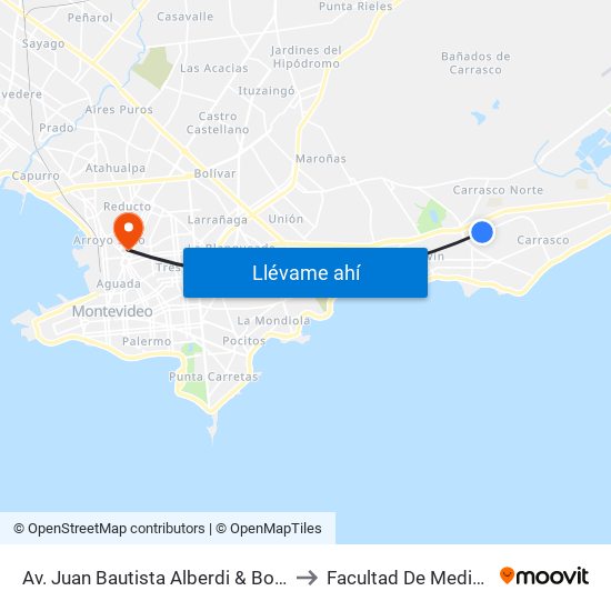 Av. Juan Bautista Alberdi & Bolonia to Facultad De Medicina map
