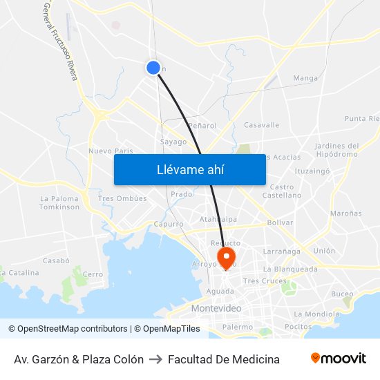 Av. Garzón & Plaza Colón to Facultad De Medicina map