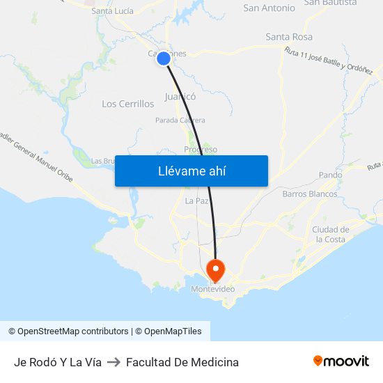 Je Rodó Y La Vía to Facultad De Medicina map