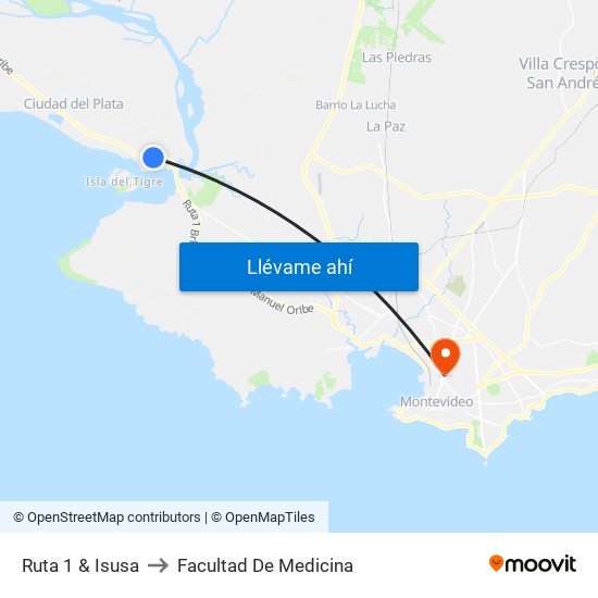 Ruta 1 & Isusa to Facultad De Medicina map