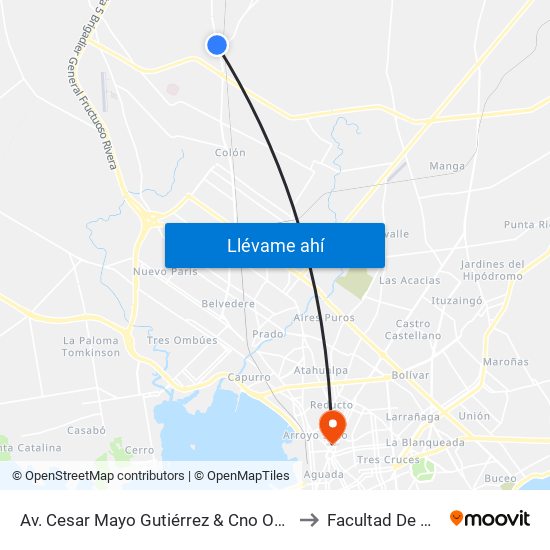 Av. Cesar Mayo Gutiérrez & Cno Osvaldo Rodríguez to Facultad De Medicina map