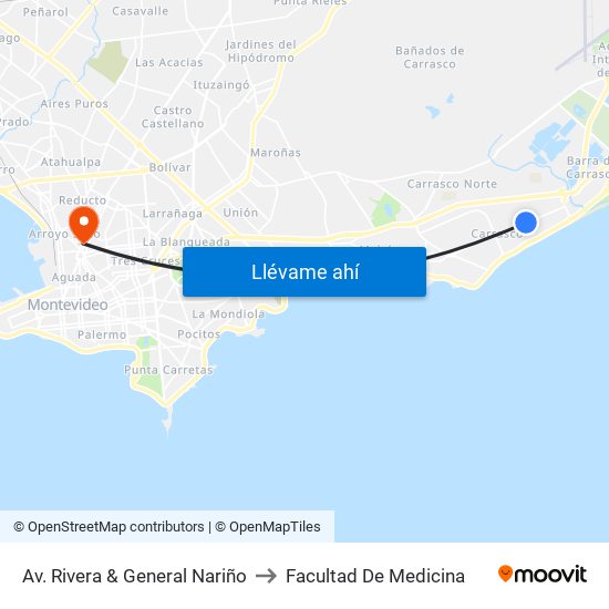 Av. Rivera & General Nariño to Facultad De Medicina map