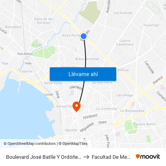 Boulevard José Batlle Y Ordóñez, 4569 to Facultad De Medicina map