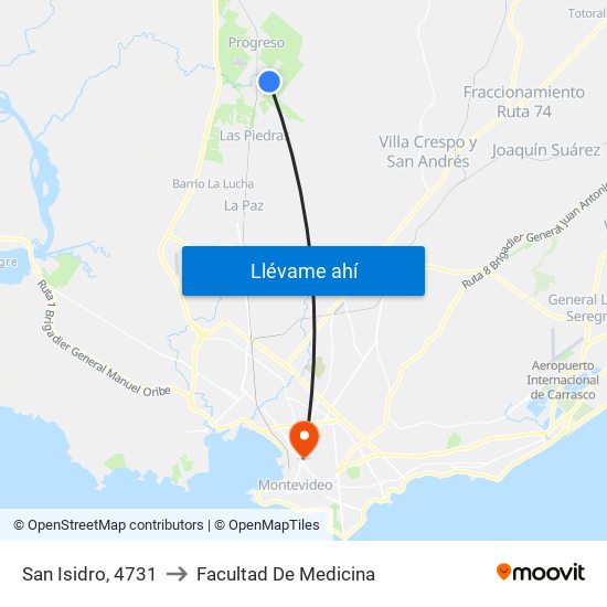 San Isidro, 4731 to Facultad De Medicina map