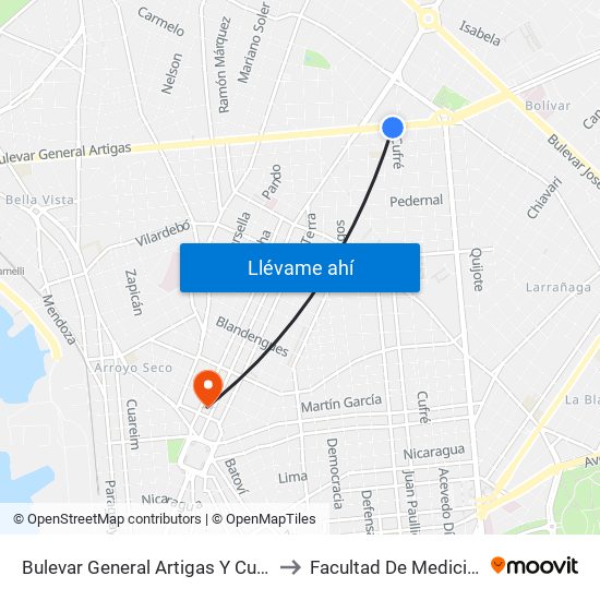 Bulevar General Artigas Y Cufré to Facultad De Medicina map