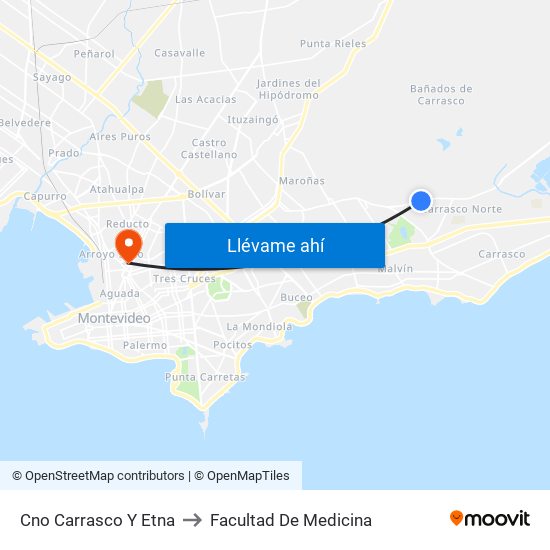 Cno Carrasco Y Etna to Facultad De Medicina map