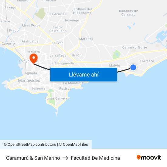 Caramurú & San Marino to Facultad De Medicina map