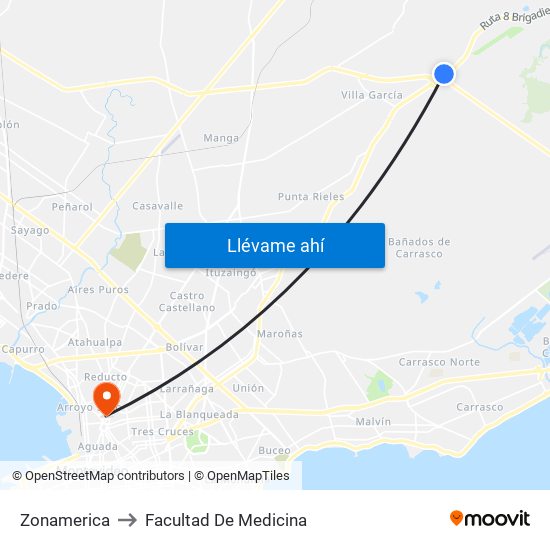 Zonamerica to Facultad De Medicina map