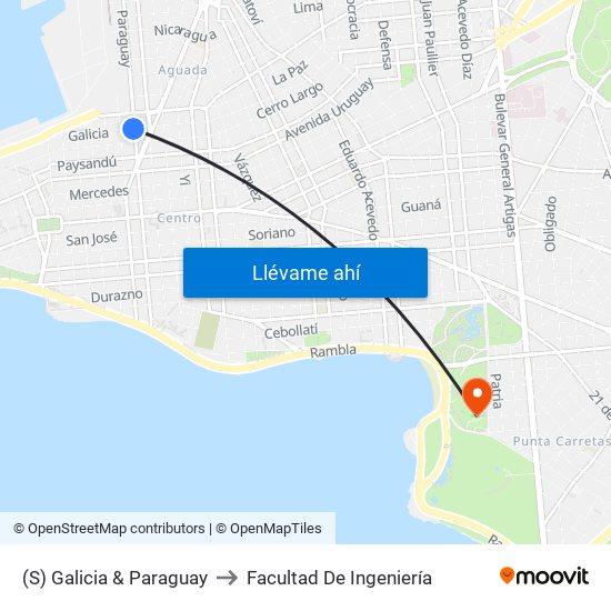(S) Galicia & Paraguay to Facultad De Ingeniería map