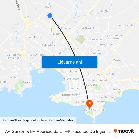 Av. Garzón & Bv. Aparicio Saravia to Facultad De Ingeniería map