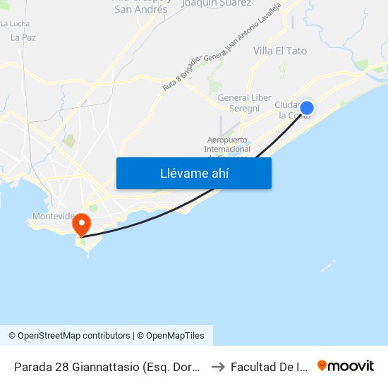 Parada 28 Giannattasio (Esq. Doroteo García Lagos) to Facultad De Ingeniería map