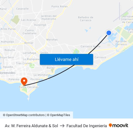 Av. W. Ferreira Aldunate & Sol to Facultad De Ingeniería map