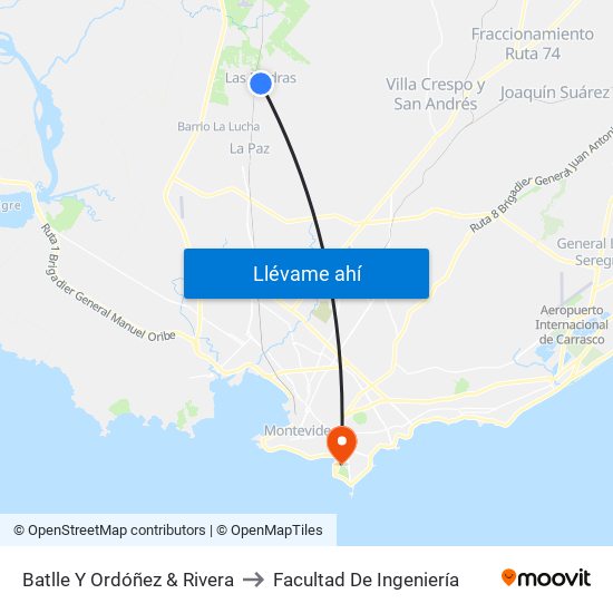 Batlle Y Ordóñez & Rivera to Facultad De Ingeniería map