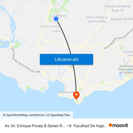 Av. Dr. Enrique Pouey & Senen Rodriguez to Facultad De Ingeniería map