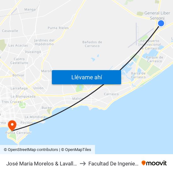 José María Morelos & Lavalleja to Facultad De Ingeniería map