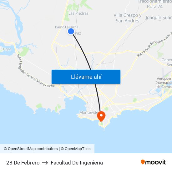 28 De Febrero to Facultad De Ingeniería map