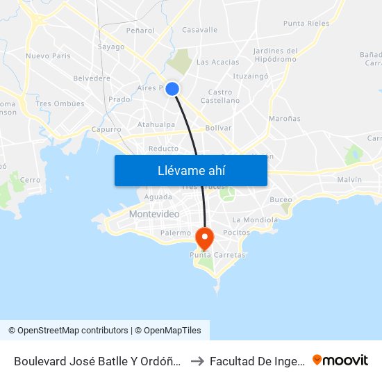 Boulevard José Batlle Y Ordóñez, 4569 to Facultad De Ingeniería map