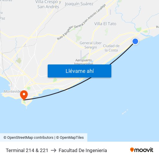 Terminal 214 & 221 to Facultad De Ingeniería map