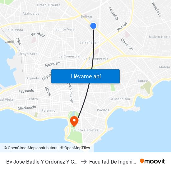 Bv Jose Batlle Y Ordoñez Y Cadiz to Facultad De Ingeniería map