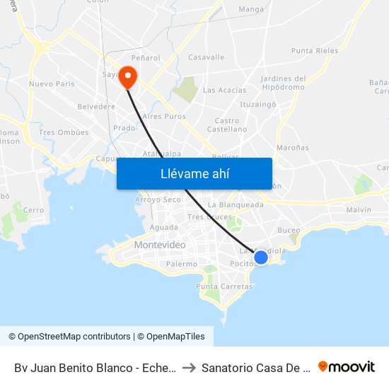Bv Juan Benito Blanco - Echevarriarza to Sanatorio Casa De Galicia map