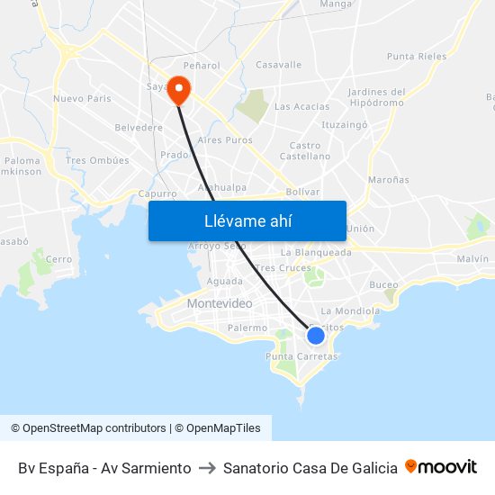 Bv España - Av Sarmiento to Sanatorio Casa De Galicia map