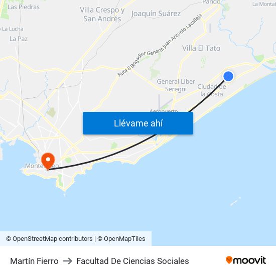 Martín Fierro to Facultad De Ciencias Sociales map