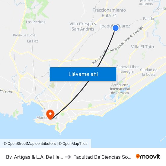 Bv. Artigas & L.A. De Herrera to Facultad De Ciencias Sociales map
