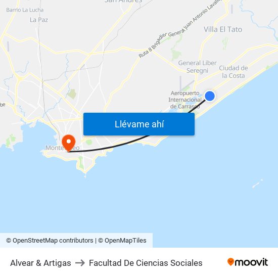 Alvear & Artigas to Facultad De Ciencias Sociales map