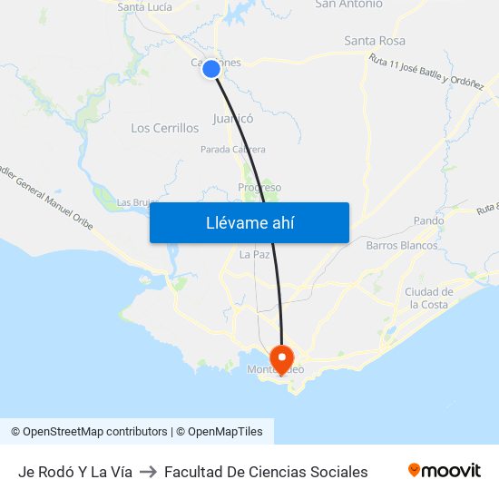 Je Rodó Y La Vía to Facultad De Ciencias Sociales map