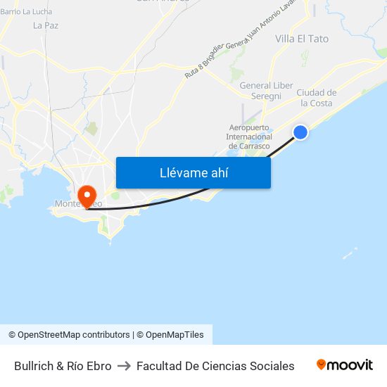 Bullrich & Río Ebro to Facultad De Ciencias Sociales map