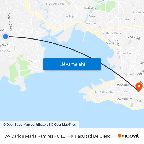 Av Carlos Maria Ramirez - C Int V Sin Denom. to Facultad De Ciencias Sociales map