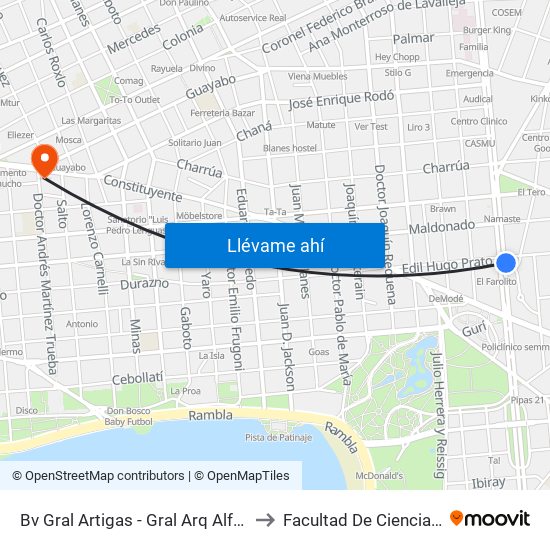 Bv Gral Artigas - Gral Arq Alfredo Baldomir to Facultad De Ciencias Sociales map