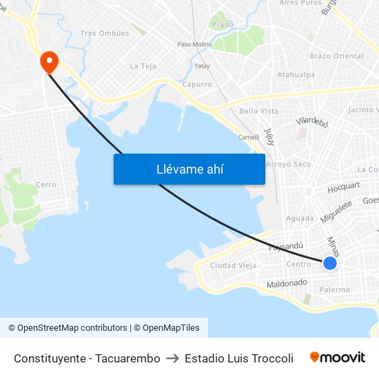 Constituyente - Tacuarembo to Estadio Luis Troccoli map