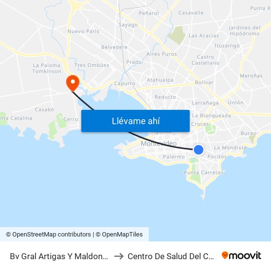Bv Gral Artigas Y Maldonado to Centro De Salud Del Cerro map