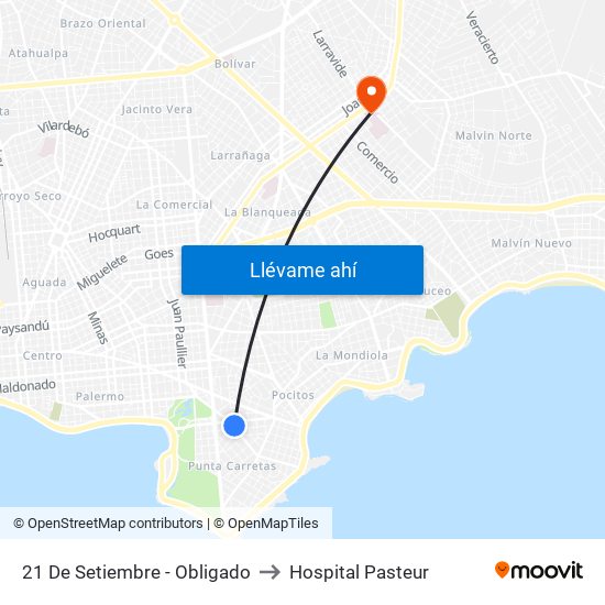 21 De Setiembre - Obligado to Hospital Pasteur map