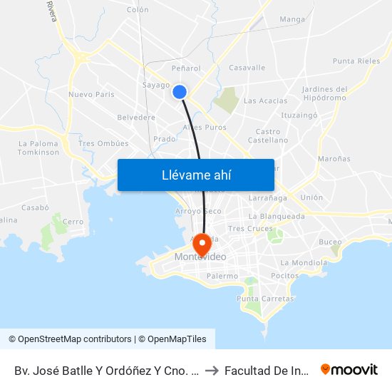 Bv. José Batlle Y Ordóñez Y Cno. Coronel Raíz to Facultad De Ingenieria map