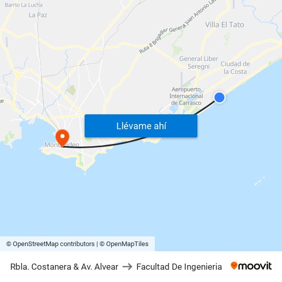 Rbla. Costanera & Av. Alvear to Facultad De Ingenieria map