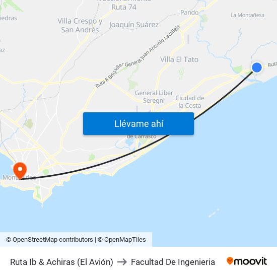 Ruta Ib & Achiras (El Avión) to Facultad De Ingenieria map