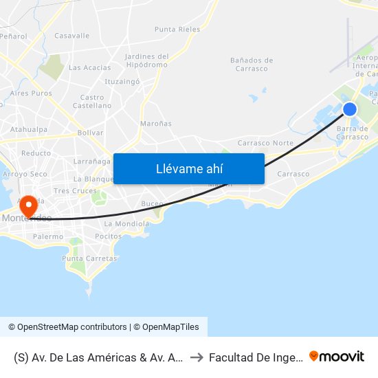 (S) Av. De Las Américas & Av. A La Playa to Facultad De Ingenieria map