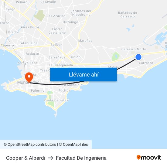 Cooper & Alberdi to Facultad De Ingenieria map