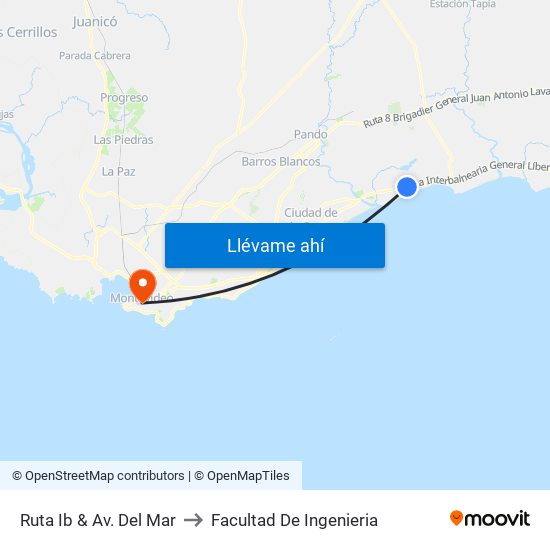 Ruta Ib & Av. Del Mar to Facultad De Ingenieria map
