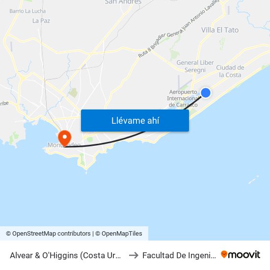 Alvear & O'Higgins (Costa Urbana) to Facultad De Ingenieria map