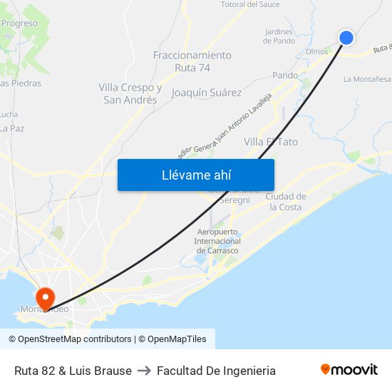 Ruta 82 & Luis Brause to Facultad De Ingenieria map