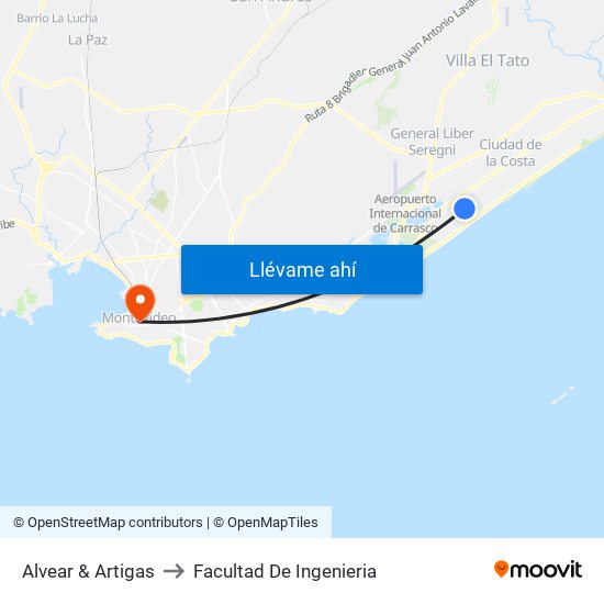 Alvear & Artigas to Facultad De Ingenieria map