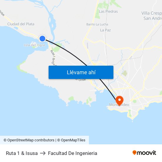 Ruta 1 & Isusa to Facultad De Ingenieria map