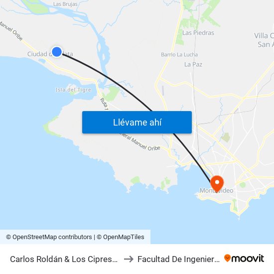 Carlos Roldán & Los Cipreses to Facultad De Ingenieria map