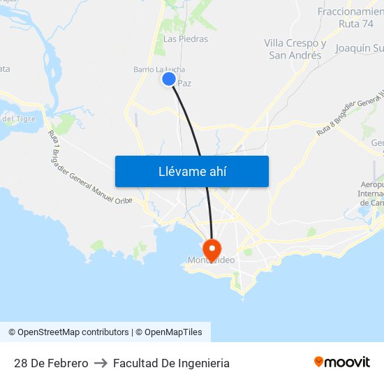 28 De Febrero to Facultad De Ingenieria map