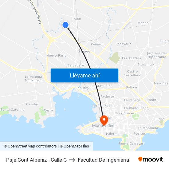 Psje Cont Albeniz - Calle G to Facultad De Ingenieria map