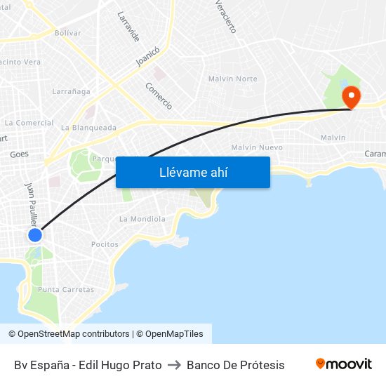Bv España - Edil Hugo Prato to Banco De Prótesis map