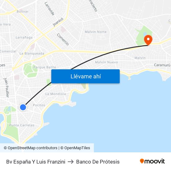 Bv España Y Luis Franzini to Banco De Prótesis map